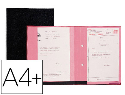 PARAPHEUR EXTENDOS SRIE 230 PVC 24 COMPARTIMENTS BUVARD ROSE 240G DOS EXTENSIBLE FEUILLETS SIMPLES A4+ 240X320MM NOIR