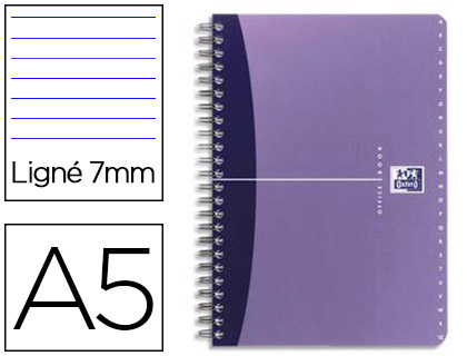 RPERTOIRE OXFORD RELIURE INTGRALE COUVERTURE PELLICULE LAVABLE POLYPROPYLNE A5 148X210MM 180 PAGES LIGN 7MM