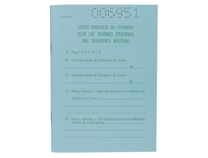 LIVRET TRANSPORTEURS EXACOMPTA INDIVIDUEL CONTRLE CONDUCTEURS ET CONVOYEURS TRANSPORT ROUTIER