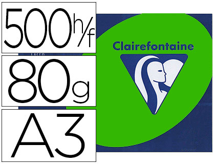 PAPIER COULEUR CLAIREFONTAINE TROPHE MULTIFONCTION A3 80G/M2 COULEURS INTENSES VERT MENTHE PAQUET 500 FEUILLES