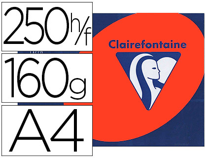 PAPIER COULEUR CLAIREFONTAINE TROPHE MULTIFONCTION A4 160G/M2 COULEURS INTENSES ROUGE CARDINAL PAQUET 250 FEUILLES