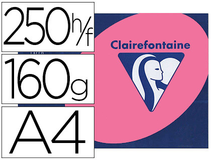 PAPIER COULEUR CLAIREFONTAINE TROPHE MULTIFONCTION A4 160G/M2 COULEURS INTENSES ROSE FUCHSIA PAQUET 250 FEUILLES