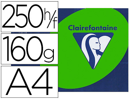 PAPIER COULEUR CLAIREFONTAINE TROPHE MULTIFONCTION A4 160G/M2 COULEURS INTENSES VERT MENTHE PAQUET 250 FEUILLES