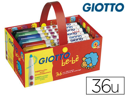 FEUTRE COLORIAGE GIOTTO BE-B LAVABLE TEST DERMATOLOGIQUEMENT POINTE BLOQUE ULTRA RSISTANTE SCHOOLPACK 36 UNITS