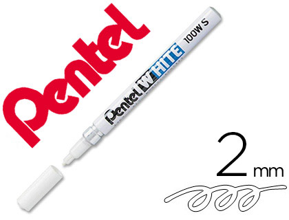 MARQUEUR PENTEL PEINTURE POINTE CONIQUE FINE TRAIT 1.3MM INDLBILE OPAQUE TOUS USAGES TOUS MATRIAUX COLORIS BLANC