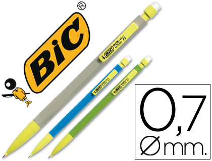 PORTE-MINE BIC MATIC COLUTIONS 0.7MM RECYCL EMBOUT GOMME 4 MINES HB