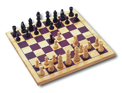 JEU D'CHECS PLATEAU 30X30CM PICES EN BOIS MASSIF 2 JOUEURS DS 7 ANS