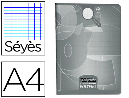 CAHIER PIQU CLAIREFONTAINE COUVERTURE POLYPROPYLNE PAPIER VLIN SURFIN A4 21X29,7CM 90G 96 PAGES SYS INCOLORE
