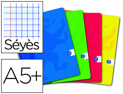 CAHIER OXFORD OPENFLEX RELIURE INTGRALE COUVERTURE POLYPROPYLNE TRANSPARENT A5+ 17X22CM 180 PAGES SYS PAGE DE GARDE