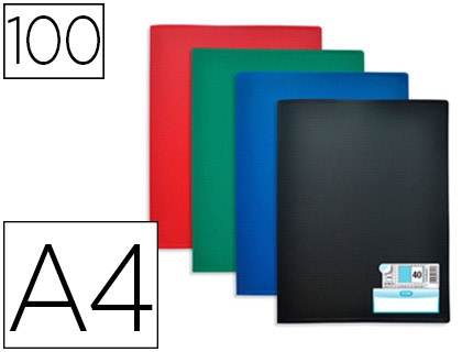 PROTGE-DOCUMENTS ELBA MEMPHIS POLYPROPYLNE COUVERTURE SEMI-RIGIDE 100 POCHETTES 200 VUES A4 COLORIS ASSORTIS STANDARD