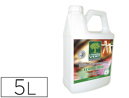 LESSIVE LIQUIDE ARBRE VERT TOUS TEXTILES LAVABLES MACHINE ULTRA CONCENTRE LAVAGE MOYEN 270KG LINGE SEC BIDON 5L