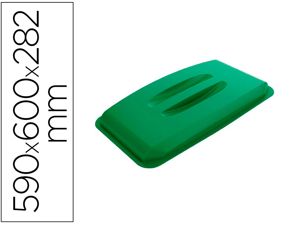 COUVERCLE RUBBERMAID CONTENEUR COLLECTEUR DURABIN COLORIS VERT 590X600X282MM
