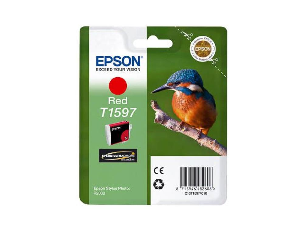 CARTOUCHE EPSON T1597 JET ENCRE C13T15974010 COULEUR ROUGE