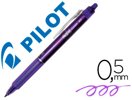 ROLLER PILOT FRIXION CLICKER CRITURE MOYENNE 0.35MM ENCRE EFFAABLE GOMME SERTIE GRIP PREHENSION RECHARGEABLE VIOLET