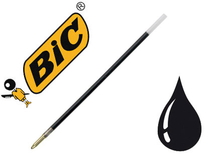 RECHARGE BIC STYLO-BILLE BIC 4 COULEURS LARGEUR MOYENNE COLORIS NOIR