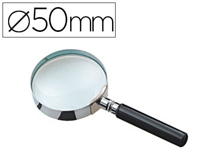 LOUPE JPC RONDE LENTILLE VERRE 50MM DIAMÈTRE GROSSISSEMENT PAR 3 MONTURE MÉTAL CHROMÉ