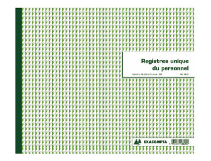 REGISTRE PIQU EXACOMPTA DU PERSONNEL SALARIS STAGIAIRES 320X270MM 52 PAGES