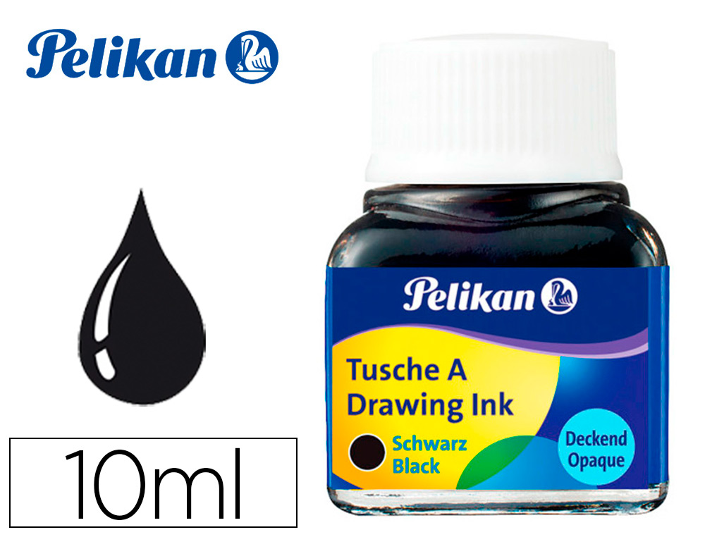 ENCRE DE CHINE PELIKAN TIRE-LIGNES PLUMES DESSINATEUR PINCEAUX COULEUR NOIR FLACON 10ML
