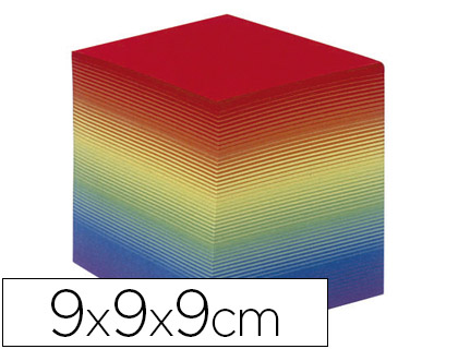 BLOC CUBE QUO VADIS PAPIER ENCOLL 90X90MM 700F 80G COLORIS ARC-EN-CIEL                   020