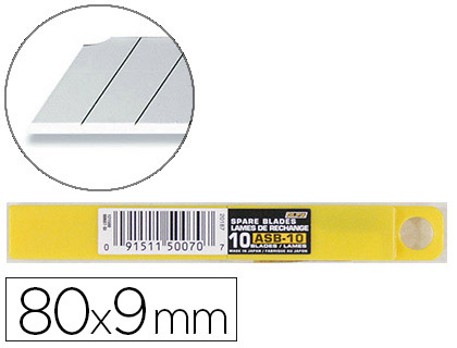 LAME RECHANGE OLFA CUTTER 9MM ACIER INOXYDABLE TUI 10 UNITS