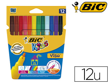 Feutres Bic Kids - Kid Couleur Bébé - 12 feutres à pointe boule