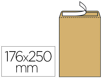 POCHETTE KRAFT GPV ADHSIVE CONOMIQUE B5 176X250MM 90G PAQUET 10 UNITS