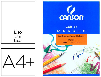 CAHIER DESSIN PIQU CANSON 24X31,5CM 24 PAGES 120G UNI