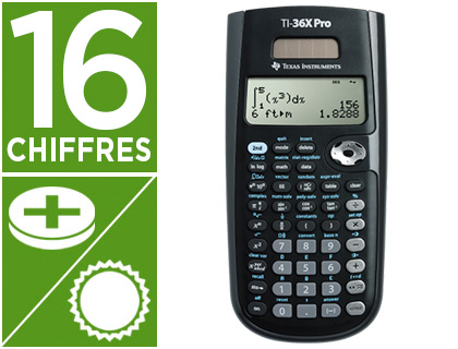 CALCULATRICE TEXAS INSTRUMENTS SCIENTIFIQUE TI-36X PRO CRAN 4 LIGNES RACINE CARRE PROBABILIT 405X8325X200 5506GR