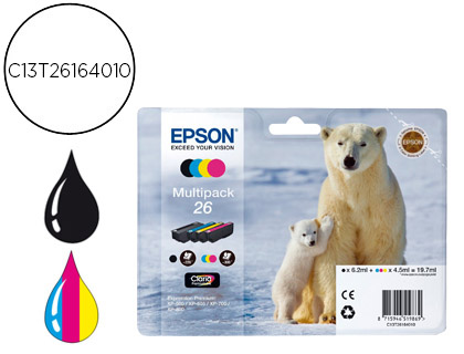 CARTOUCHE EPSON T2616 JET D'ENCRE C13T26164010 PACK 4 ENCRES