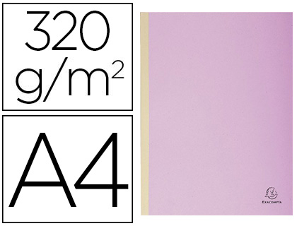 CHEMISE EXACOMPTA CARTE 240X320MM 320G DOCUMENTS A4 210X297MM SOUFFLET DOS TOIL 30MM COLORIS LILAS