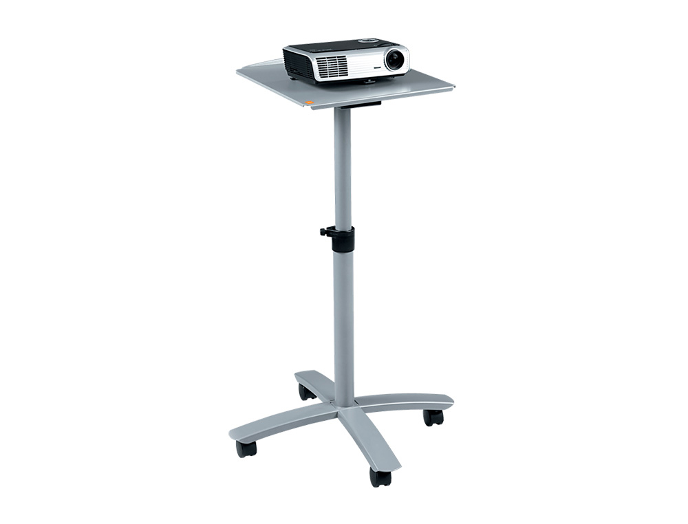 TABLE VIDOPROJECTEUR 4 ROULETTES 2 FREINS 360 DEGRS HAUTEUR RGLABLE 81/120CM CHARGE MAX 10KG 38X43CM BASE 60X60CM