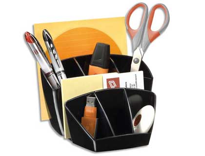 POT MULTIFONCTIONS CEP POLYSTYRÈNE ANTICHOC BRILLANT 8 COMPARTIMENTS 143X93X158MM COLORIS NOIR