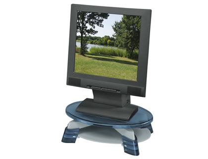 SUPPORT MONITEUR FELLOWES PIVOTANT CRAN PLAT ESPACE RANGE-PAPIERS PLATEFORME TOURNANTE HAUTEUR RGLABLE MAXIMUM 14KG