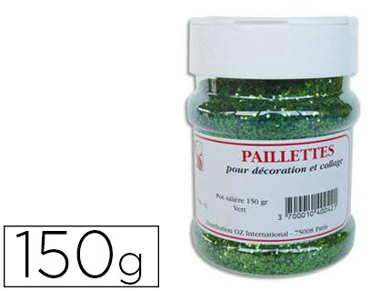 PAILLETTE SCINTILLANTE OZ INTERNATIONAL COLORIS VERT POT SALIRE 150G