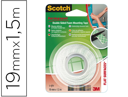 ADHSIF FIXATION SCOTCH FIX MOUSSE DOUBLE-FACE APPLICATION INTRIEURE PRT USAGE PAISSEUR 1.6MM RUBAN 19MMX1.5M