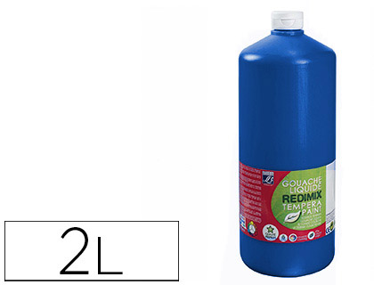 GOUACHE LEFRANC BOURGEOIS LIQUIDE REDIMIX NON TOXIQUE FLUIDE COUVRANTE PRTE  L'EMPLOI BLEU PRIMAIRE FLACON 2000ML