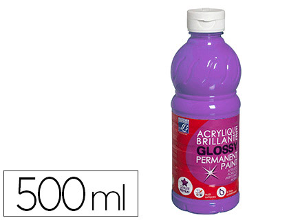 PEINTURE ACRYLIQUE LEFRANC BOURGEOIS GLOSSY FLUIDE BRILLANTE INDLBILE MULTI-SUPPORTS VIOLET FLACON 500ML