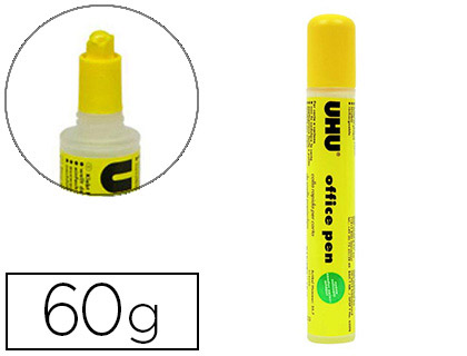 COLLE UHU OFFICE PEN LIQUIDE TRANPARENTE COLLAGE PROPRE PRCIS PAPIER CARTON EMBOUT APPLICATEUR SANS SOLVANT STYLO 60G