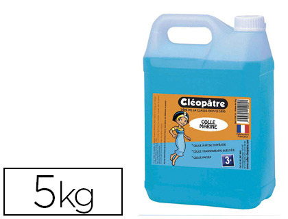 COLLE MARINE CLOPTRE PAPIERS CARTONS FINS LAVABLE SANS SOLVANT COLORIS BLEUT BIDON 5L
