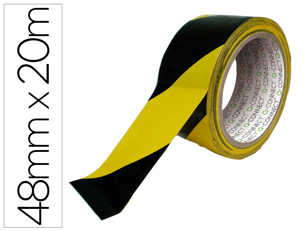 RUBAN ADHSIF Q-CONNECT SCURIS RUBAN SIGNALISATION RSISTANT 48MMX20M COLORIS NOIR/JAUNE