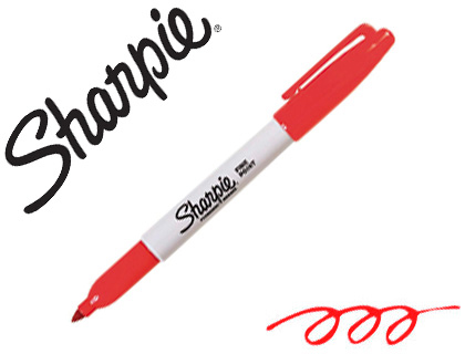 MARQUEUR SHARPIE PERMANENT POINTE OGIVE FINE 0.9MM SÈCHE RAPIDEMENT COLORIS ROUGE