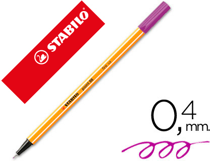 STYLO-FEUTRE STABILO POINT 88 CRITURE FINE 0.4MM 1000M POINTE GAINE MTAL CORPS HEXAGONAL COLORIS VIOLET