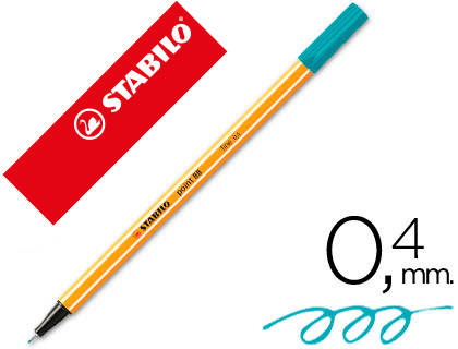 STYLO-FEUTRE STABILO POINT 88 CRITURE FINE 0.4MM 1000M POINTE GAINE MTAL CORPS HEXAGONAL COLORIS TURQUOISE