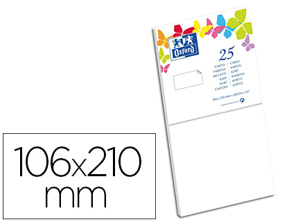CARTE OXFORD VLIN 106X210MM 240G COLORIS BLANC TUI 25 UNITS
