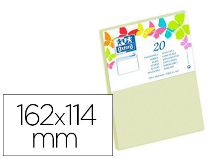 ENVELOPPE OXFORD C6 114X162MM 120G GOMME COLORIS VANILLE TUI 20 UNITS