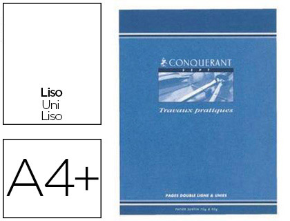 CAHIER DESSIN PIQU CONQURANT SEPT COUVERTURE OFFSET A4+ 24X32CM 48 PAGES 70G