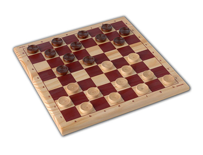 JEU DE DAMES PLATEAU PICES EN BOIS MASSIF