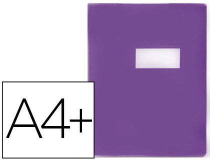 PROTGE-CAHIER ELBA STRONG LINE PVC CRISTAL 15/100E RABATS PORTE-TIQUETTE ET TIQUETTE 240X320MM VIOLET OPAQUE