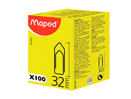 TROMBONE MAPED NICKEL 32MM BOTE CARTON 100 UNITS