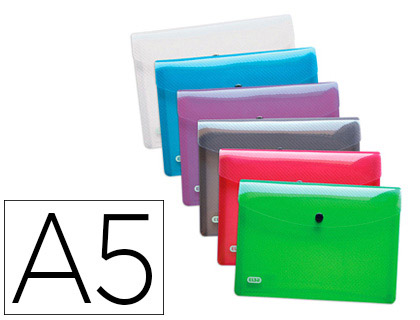 CHEMISE POCHETTE OXFORD HAWAÏ POLYPROPYLÈNE TRANSLUCIDE A5 210X148MM COLORIS ASSORTIS